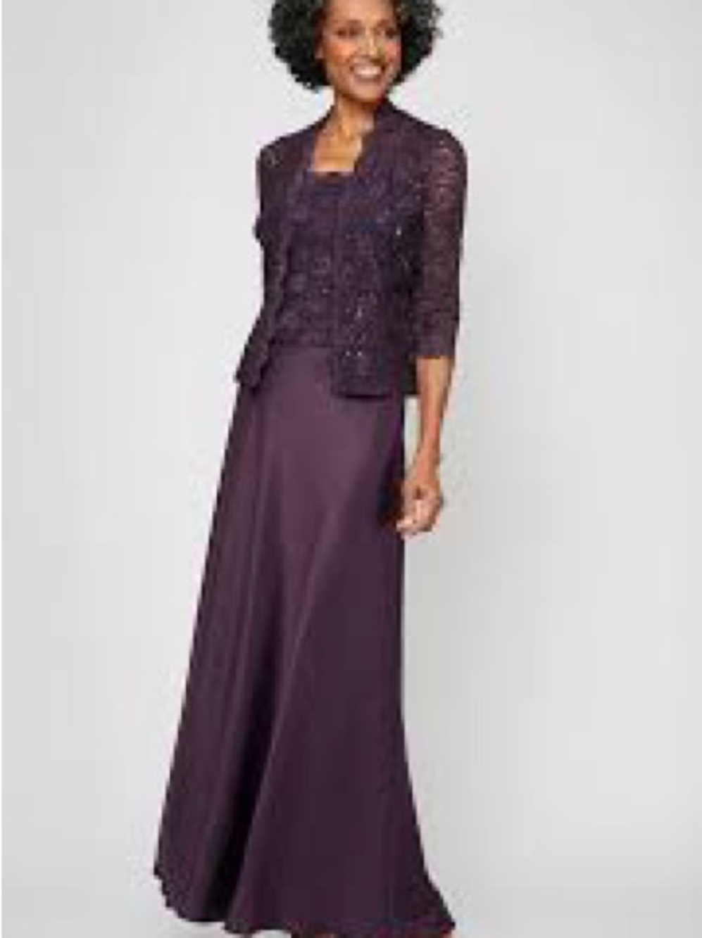Karen Millen Plum Beaded Jacket & Satin Gown